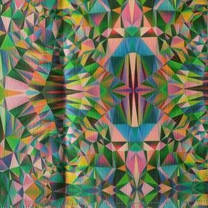 NEW handmade rainbow kaleidoscope tea towel 16”x24”
